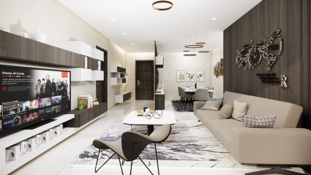 Living room by Sowbhagyaa Construction